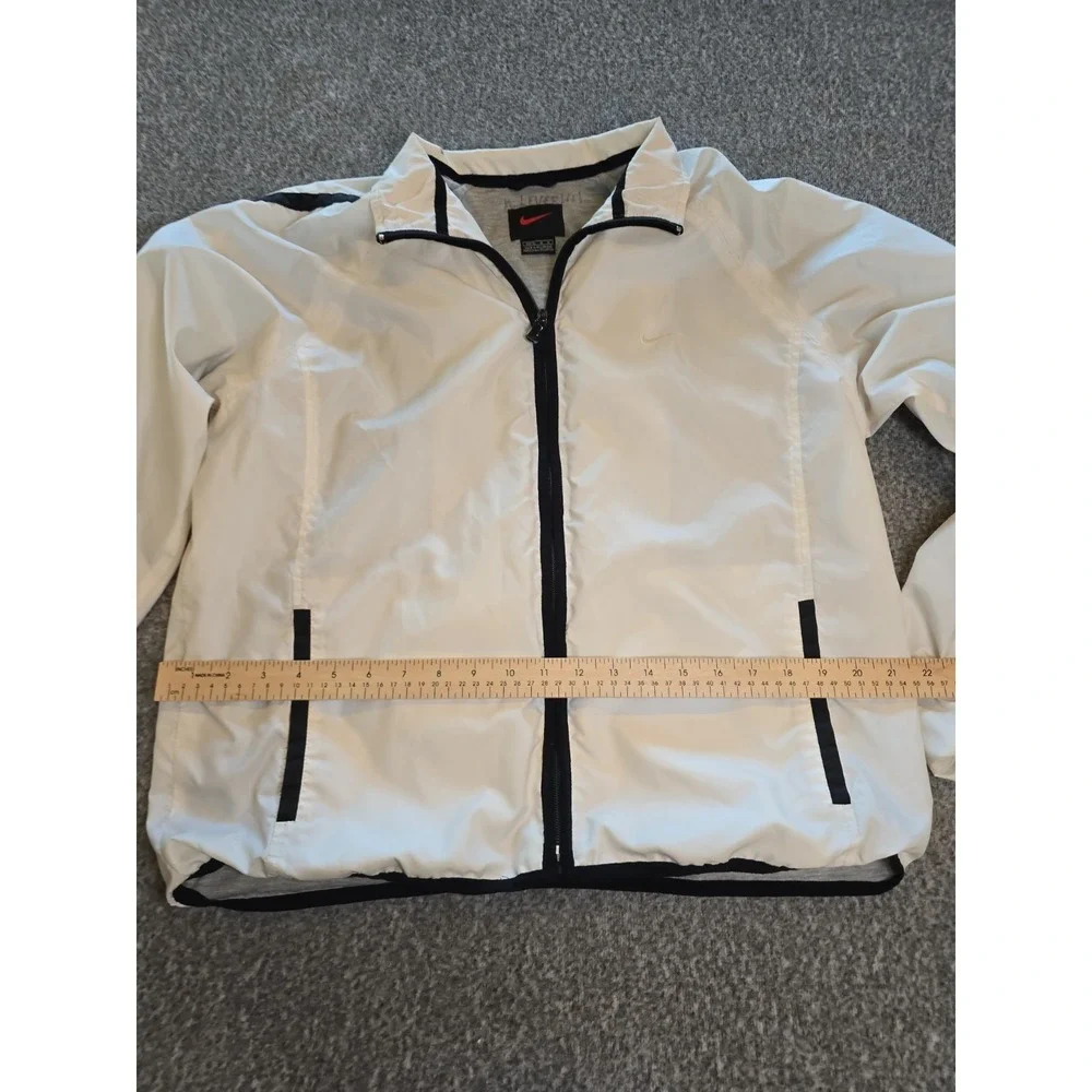 Vintage Y2K Nike White & Black Stripe Windbreaker Jacket Red Tag Size Medium